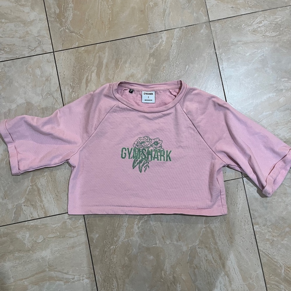 Gymshark pastel pink crop top small